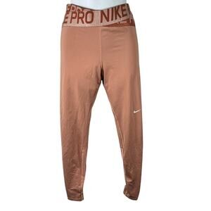 Nike Pro Dri-Fit Leggings Women’s Medium Brown High Rise Training Tights Yoga